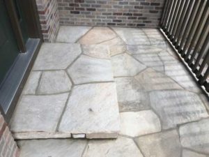 These beautiful flagstone stairs, walk and raised backdoor patio were built in the City of Boulder, CO.