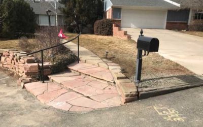 Red Flagstone, stairs, walk, entryway and backdoor patio in the City of Boulder