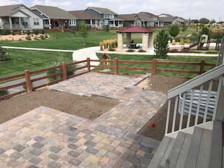 Double-raised patio with Borgert pavers in Longmont, CO