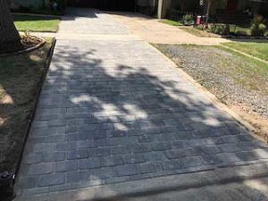 Driveway constructed of Borgert Pavers by SR Custom Stone masons.