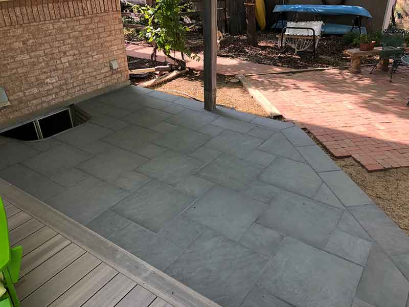 Blue outdoor tile in Longmont Scott Rogers Custom Stone in Longmont, CO