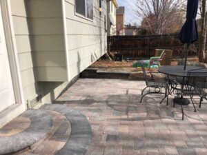 An outdoor living space created with Borgert pavers