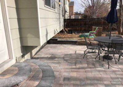 An outdoor living space created with Bogert pavers