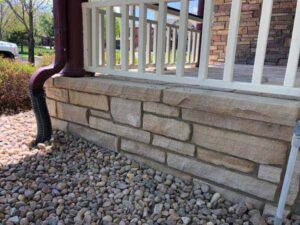 The Buff flagstone overlay was also used to accent the outside of the front porch.